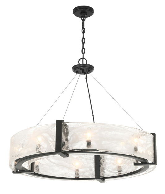Cloud Break Eight Light Pendant in Coal Black