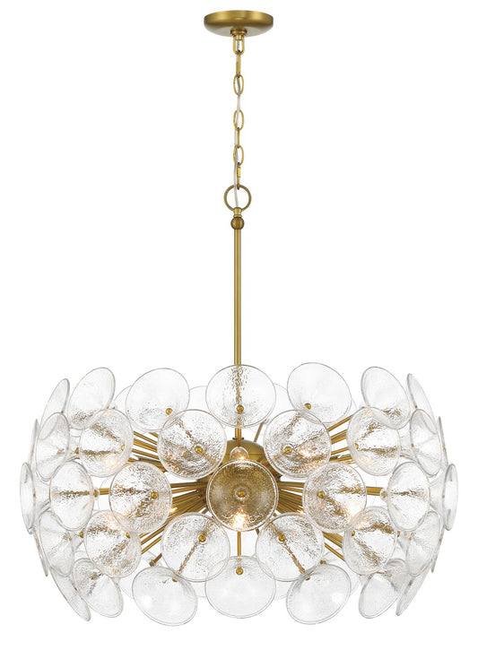 Winter Ten Light Pendant in Soft Brass