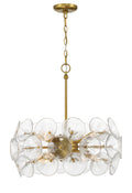 Winter Eight Light Pendant in Soft Brass
