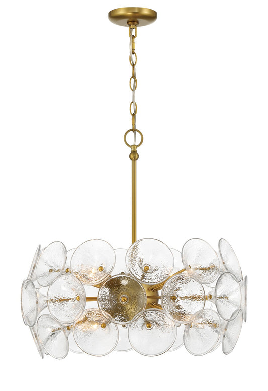 Winter Eight Light Pendant in Soft Brass