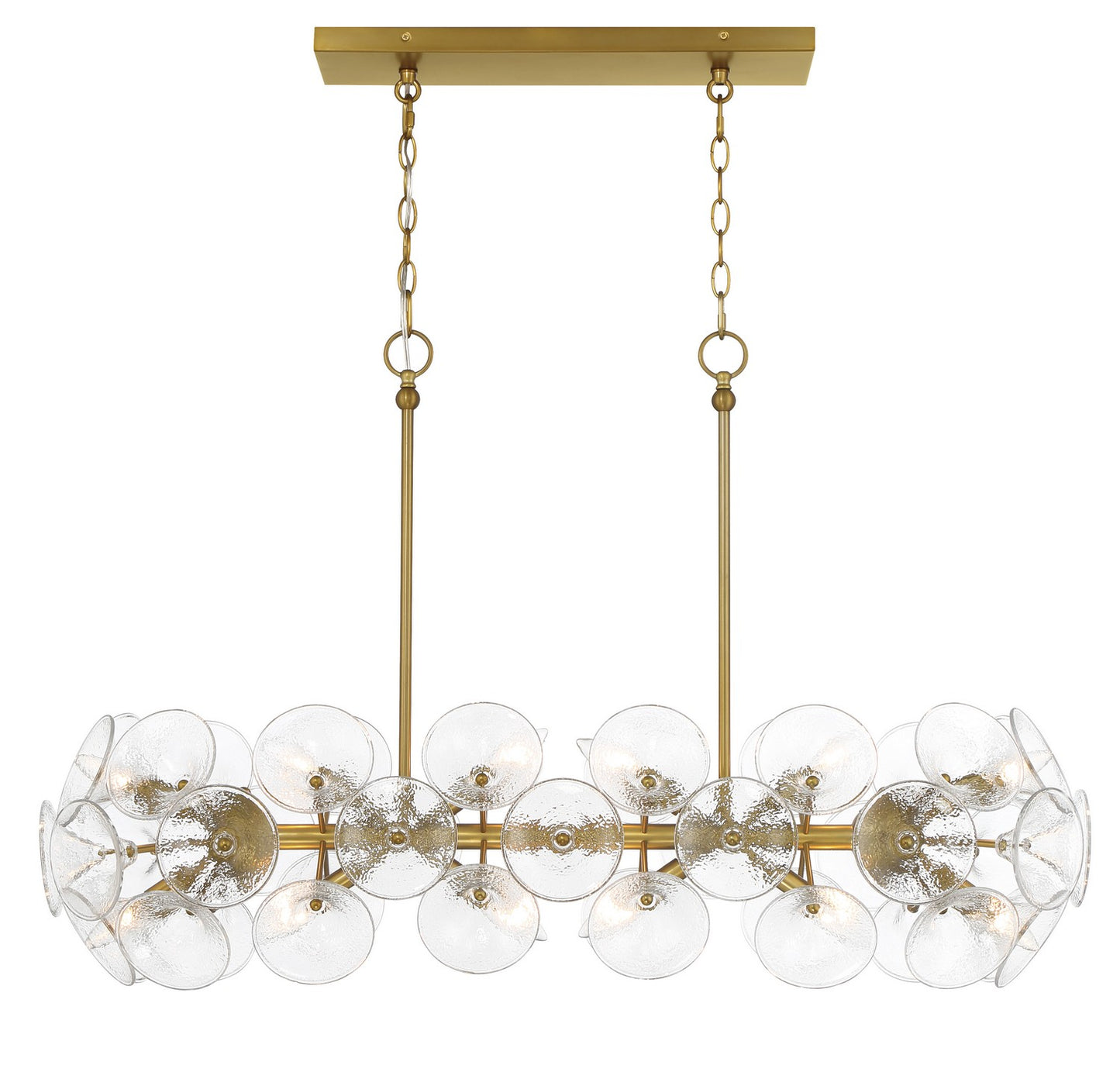 Winter 12 Light Island Chandelier in Soft Brass