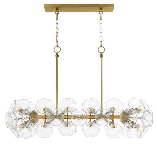 Winter 12 Light Island Chandelier in Soft Brass