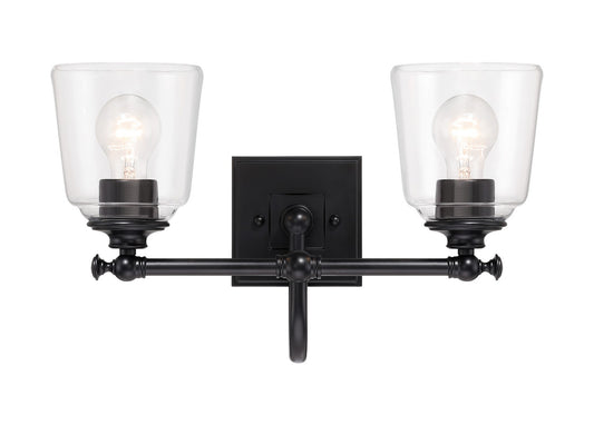 Antonia Two Light Bath Vanity in Coal Black