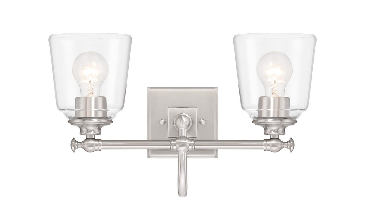 Antonia Two Light Vanity in Brushed Nickel