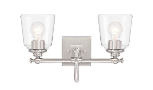 Antonia Two Light Vanity in Brushed Nickel