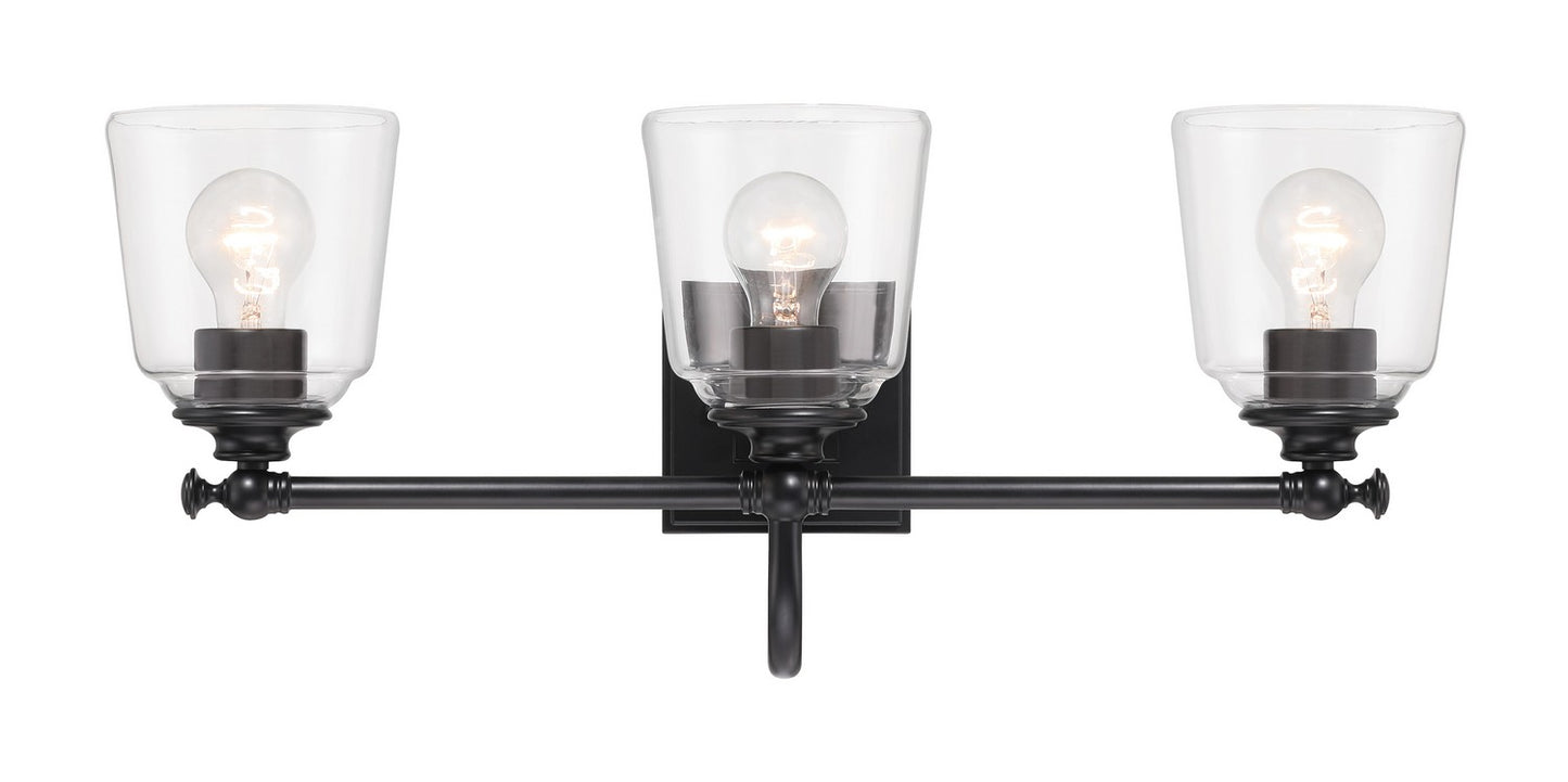 Antonia Three Light Bath Vanity in Coal Black