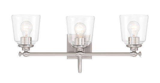Antonia Three Light Bath Vanity in Brushed Nickel