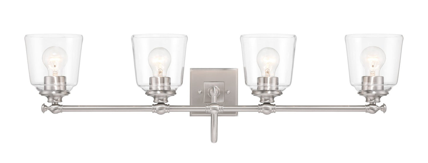 Antonia Four Light Bath Vanity in Brushed nickel