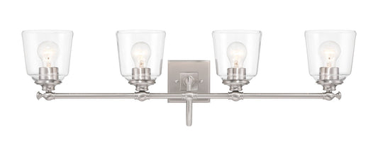 Antonia Four Light Bath Vanity in Brushed nickel