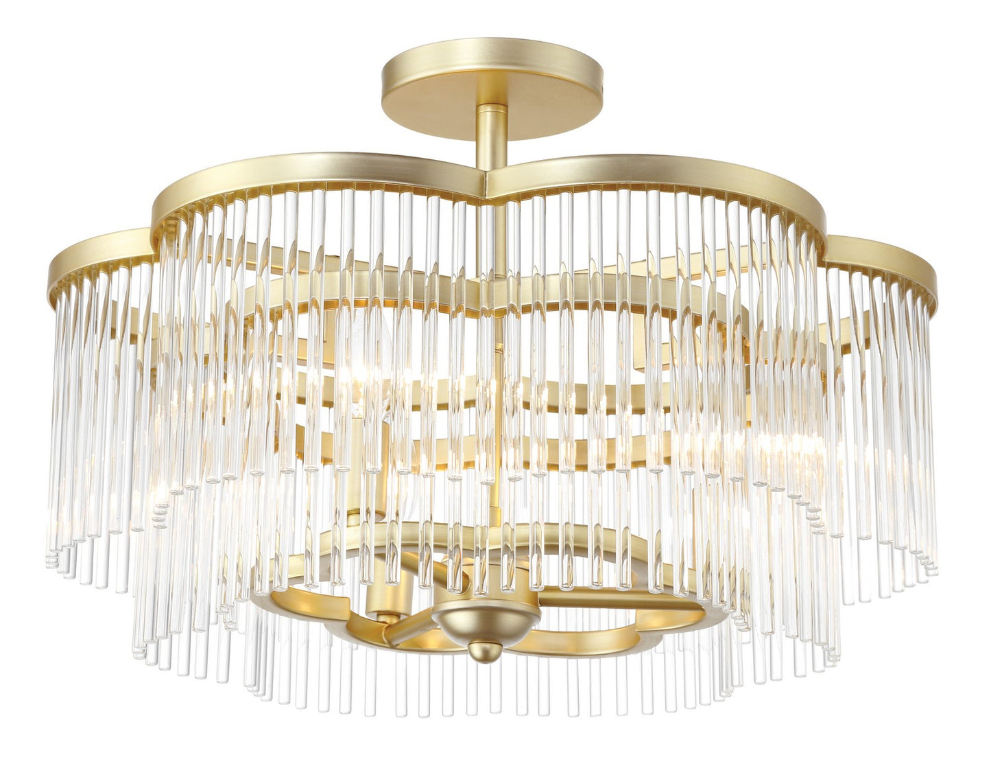 Azura Three Light Semi-Flush in Heirloom Brass
