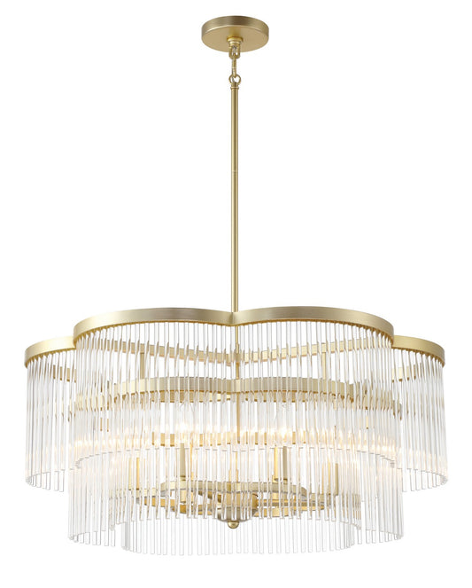 Azura Six Light Pendant in Heirloom Brass