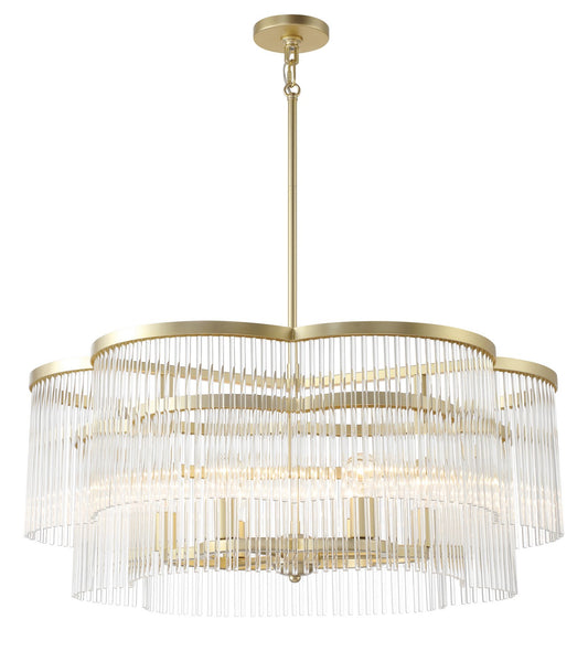 Azura Six Light Pendant in Heirloom Brass