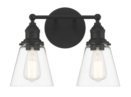 Barwell Two Light Bath Vanity in Coal Black