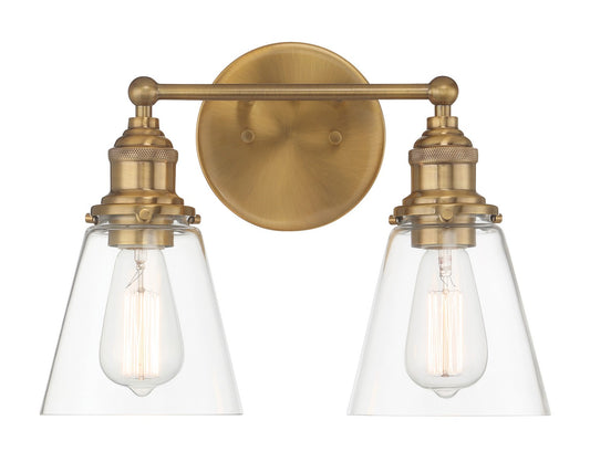 Barwell Two Light Bath Vanity in Oxidized Aged Brass
