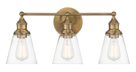 Barwell Three Light Bath Vanity in Oxidized Aged Brass