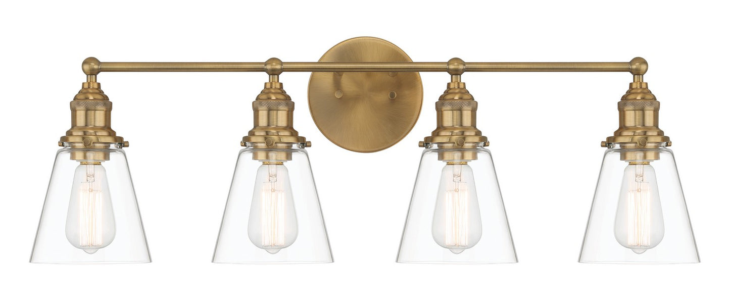 Barwell Four Light Bath Vanity in Oxidized Aged Brass