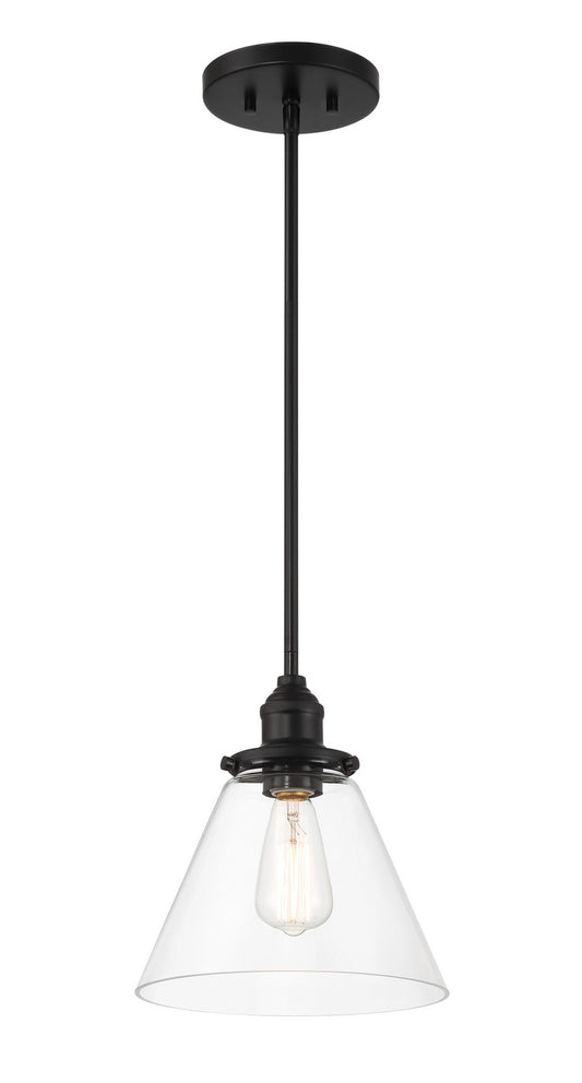 Barwell One Light Mini Pendant in Coal Black