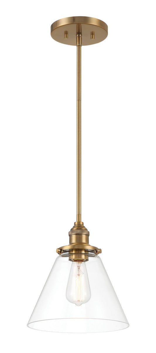 Barwell One Light Mini Pendant in Oxidized Aged Brass