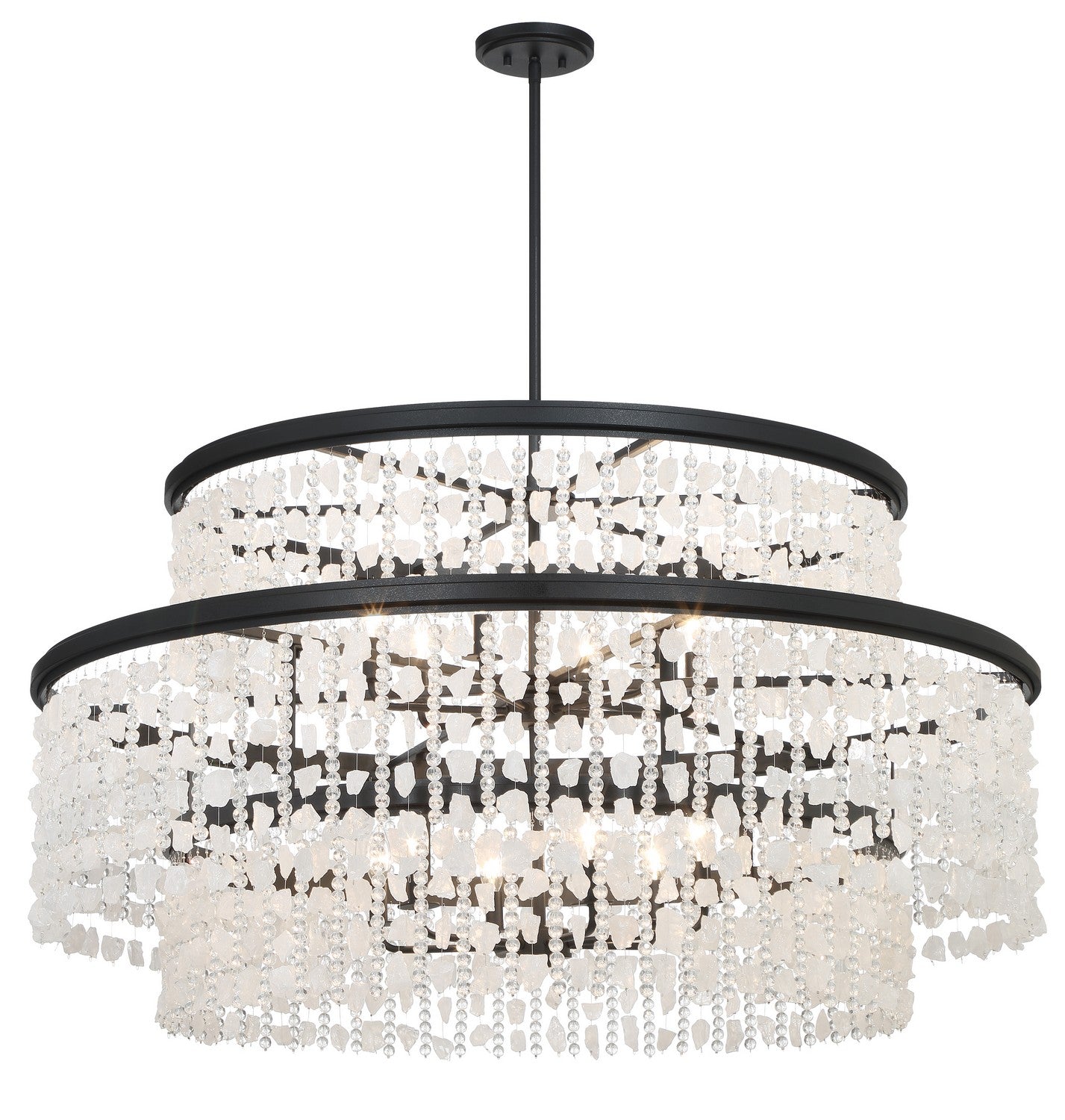 Shimmering Elegance 12 Light Chandelier in Sand Coal