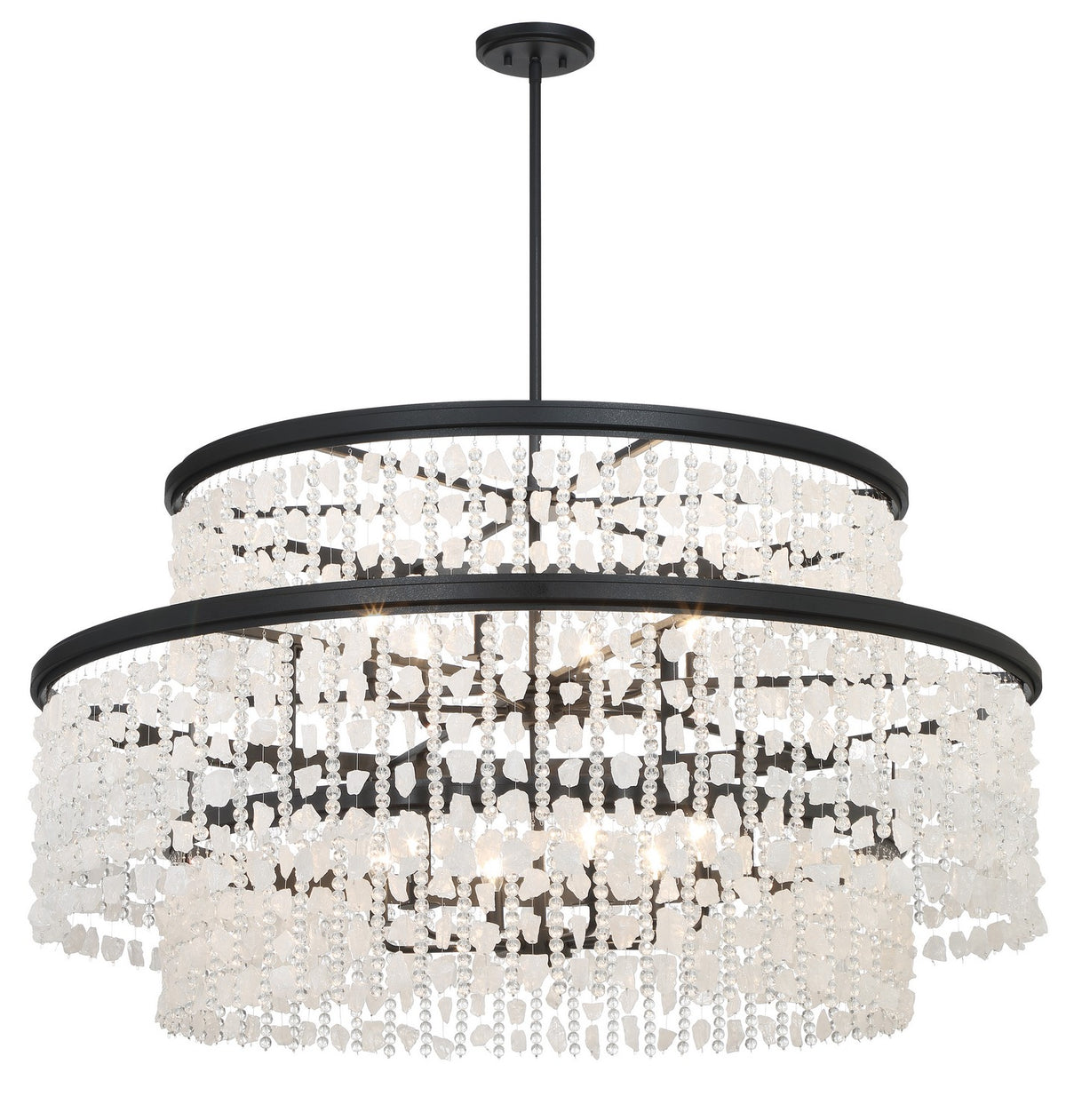 Shimmering Elegance 12 Light Chandelier in Sand Coal