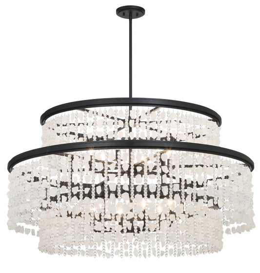 Shimmering Elegance 12 Light Chandelier in Sand Coal