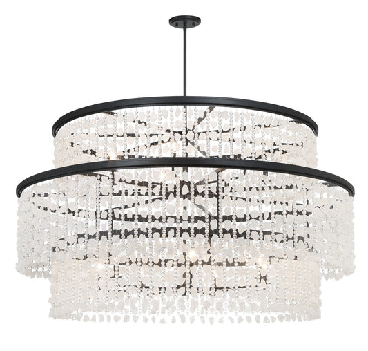 Shimmering Elegance 14 Light Chandelier in Sand Coal Black