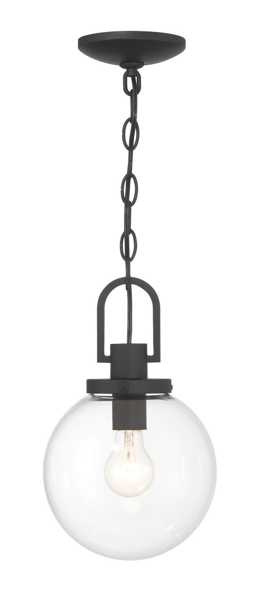 Wenston One Light Outdoor Pendant in Sand Coal