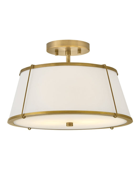 Clarke LED Semi-Flush Mount in Lacquered Dark Brass