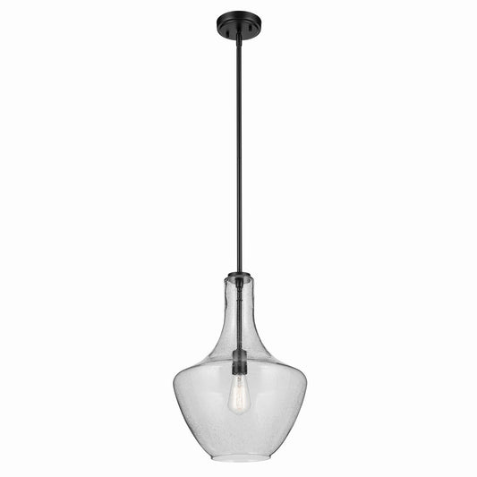Everly One Light Pendant in Black