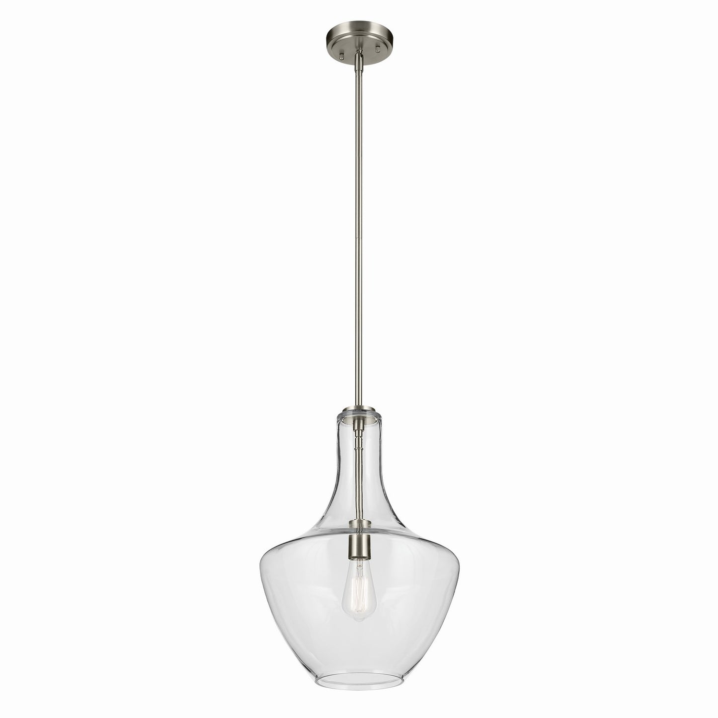 Everly One Light Pendant in Brushed Nickel