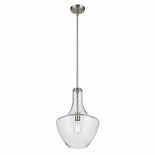 Everly One Light Pendant in Brushed Nickel