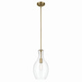 Everly One Light Pendant in Natural Brass