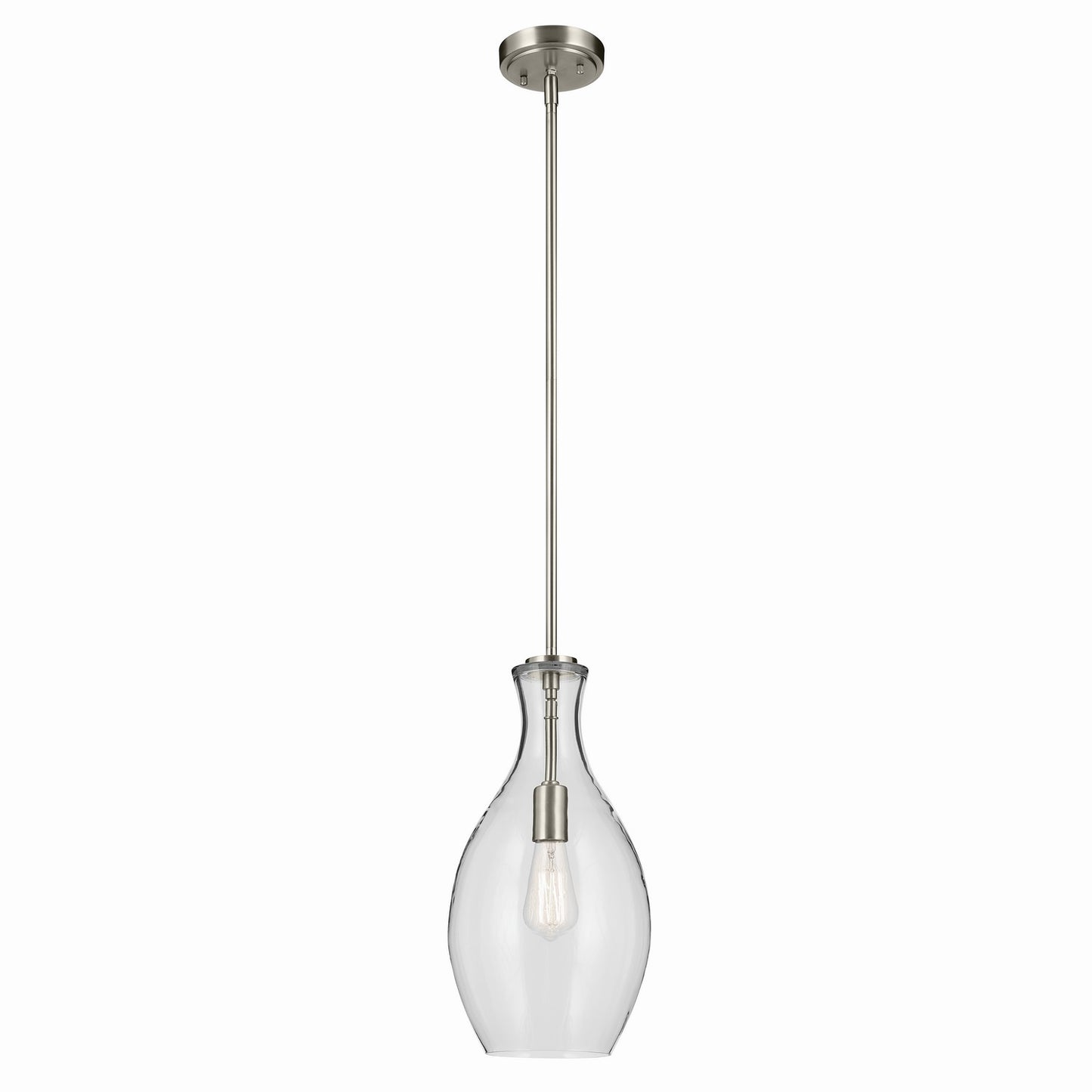Everly One Light Pendant in Brushed Nickel