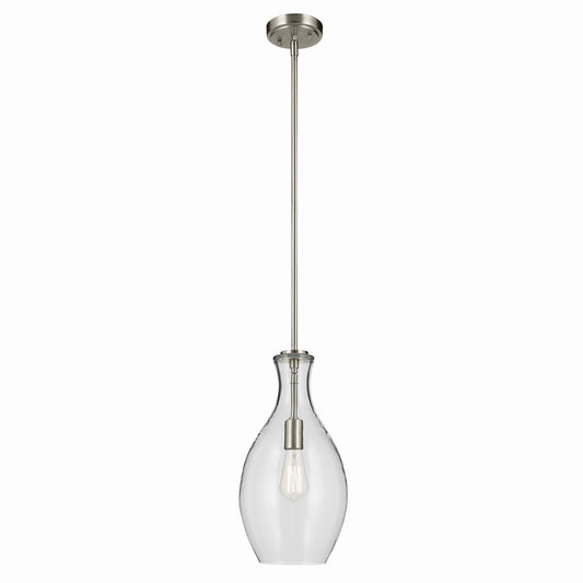 Everly One Light Pendant in Brushed Nickel