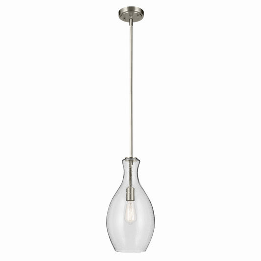 Everly One Light Pendant in Brushed Nickel