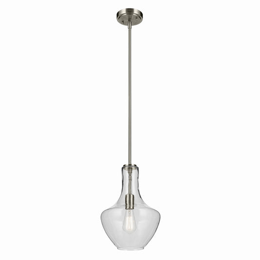 Everly One Light Pendant in Brushed Nickel