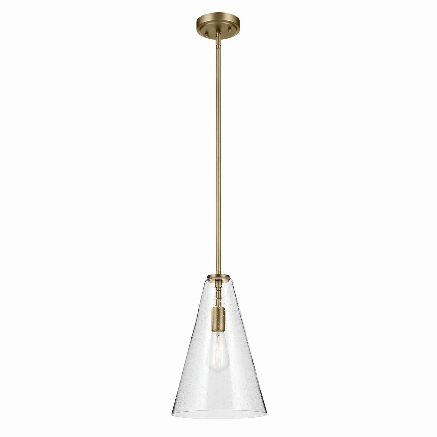 Everly One Light Pendant in Natural Brass