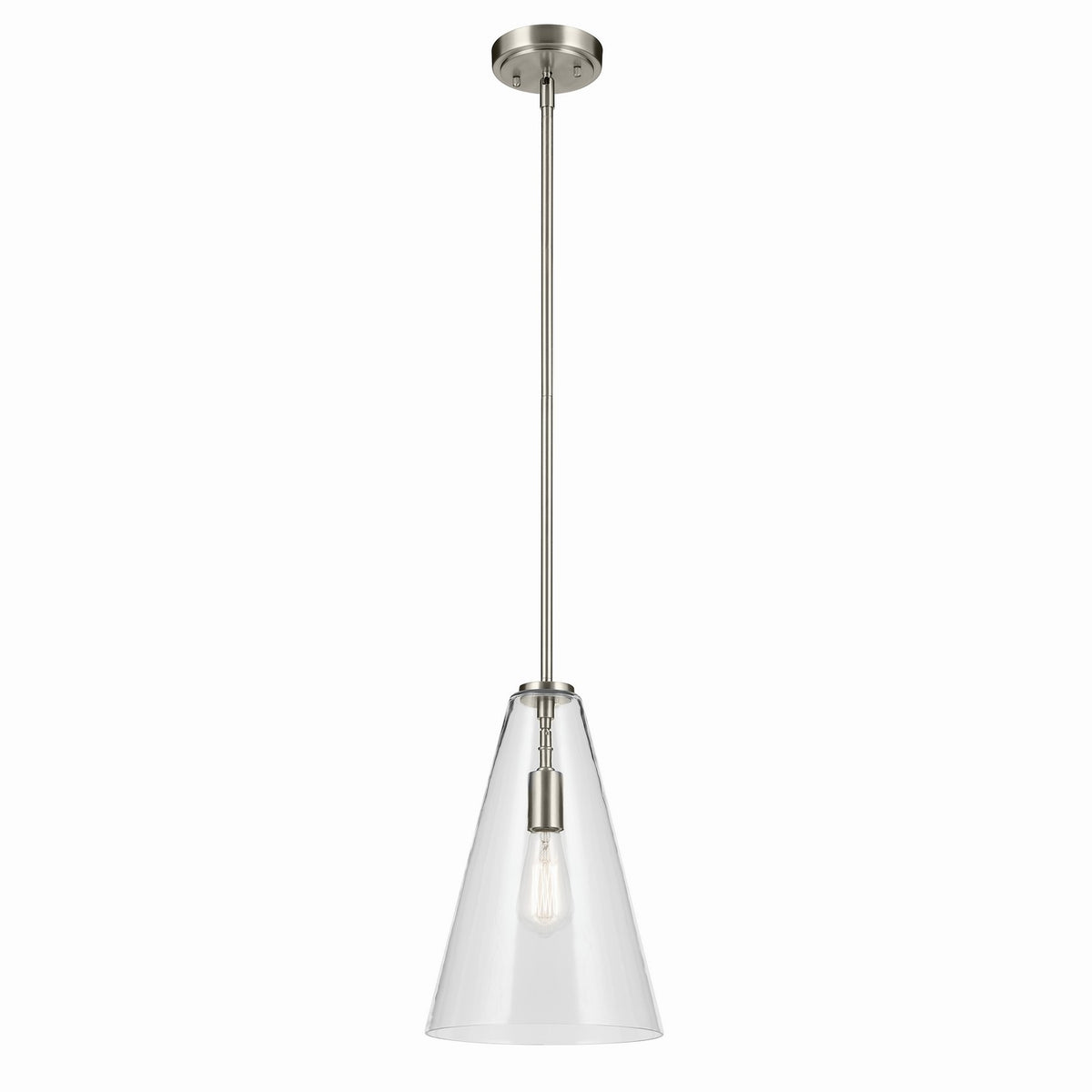 Everly One Light Pendant in Brushed Nickel