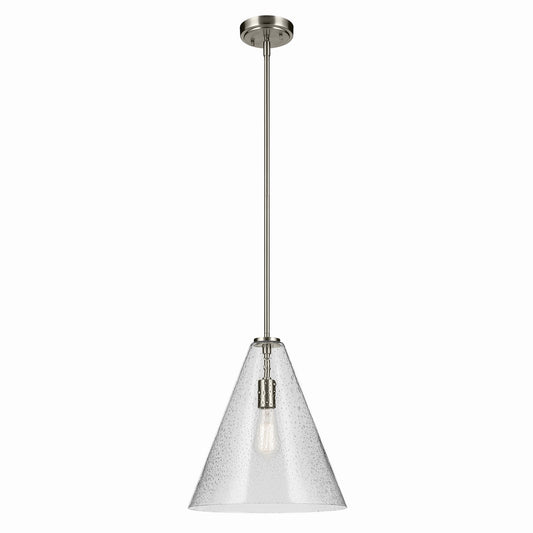 Everly One Light Pendant in Brushed Nickel