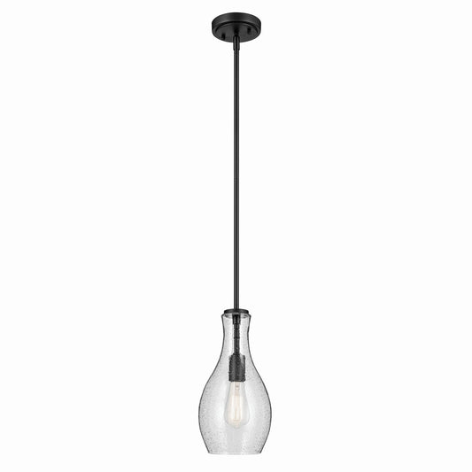 Everly One Light Pendant in Black