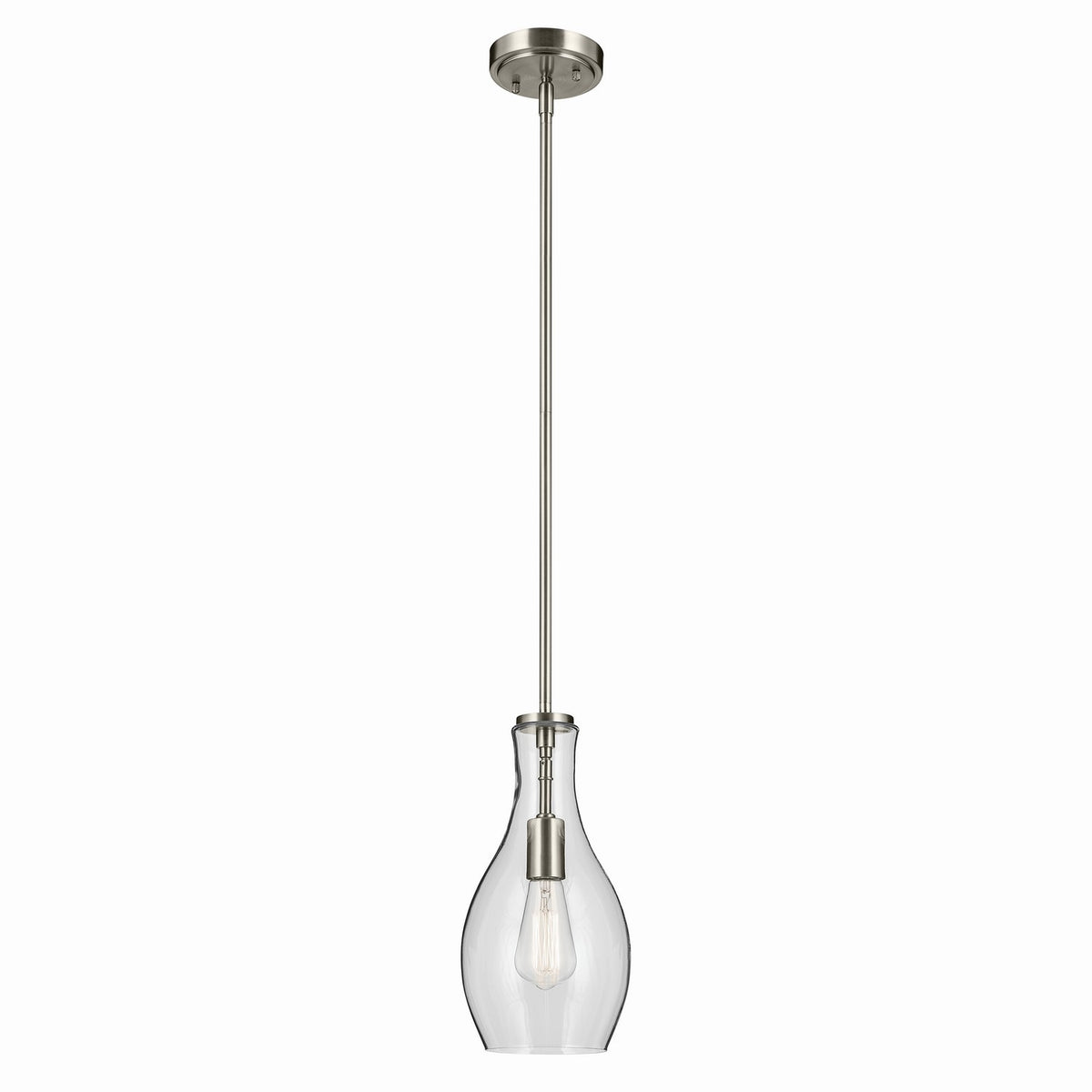 Everly One Light Pendant in Brushed Nickel
