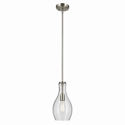 Everly One Light Pendant in Brushed Nickel