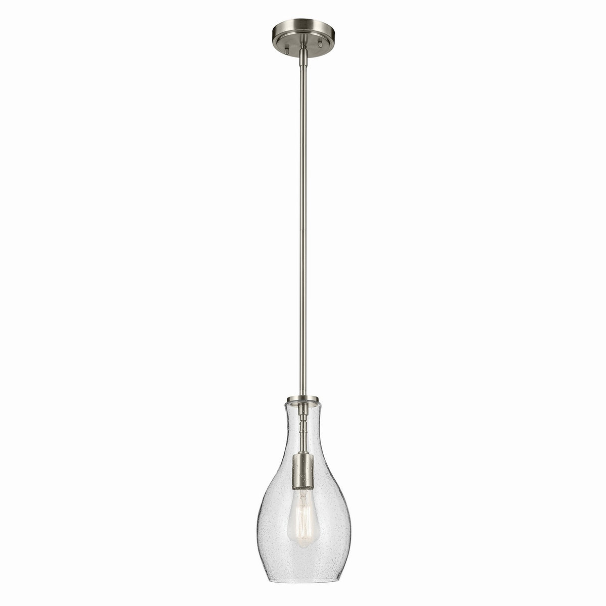 Everly One Light Pendant in Brushed Nickel