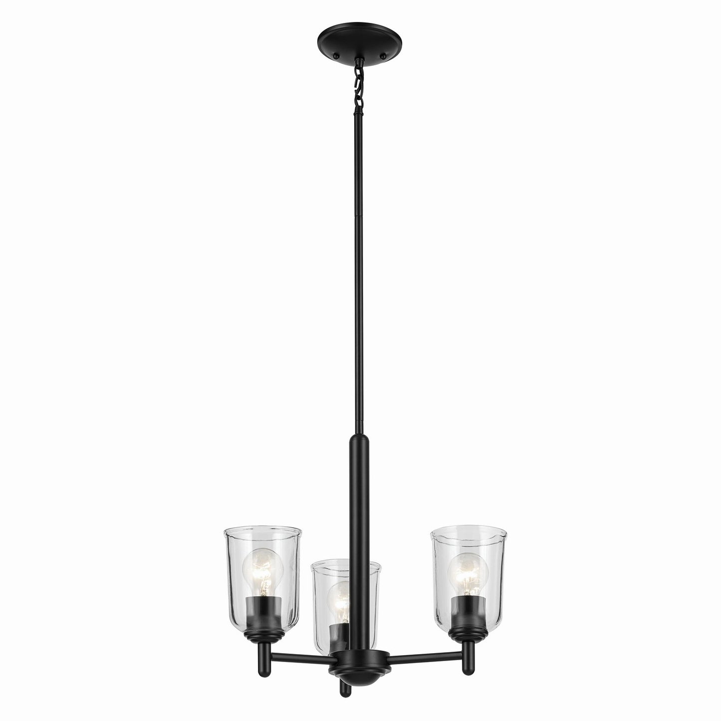 Shailene Three Light Mini Chandelier in Black