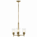 Shailene Three Light Mini Chandelier in Natural Brass