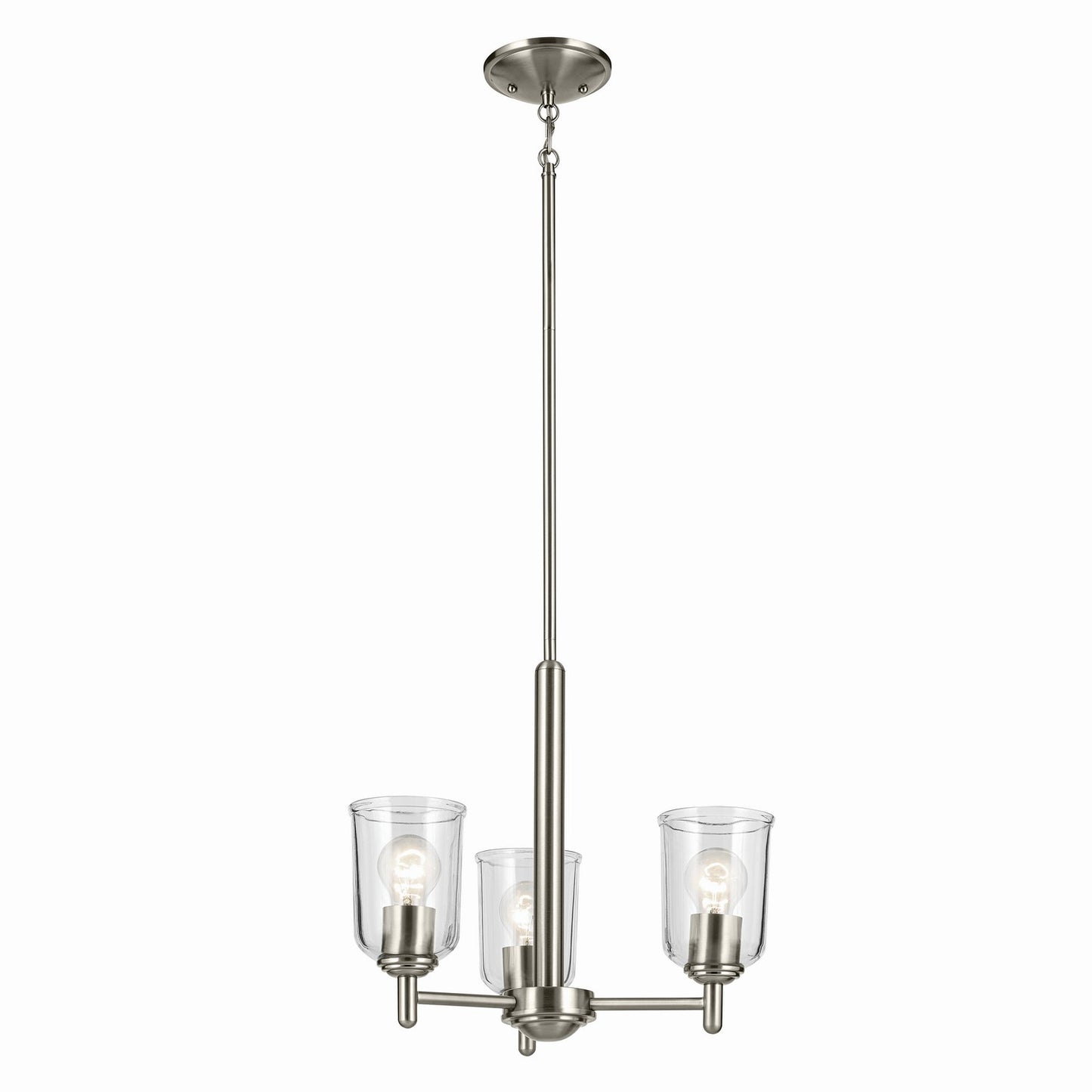 Shailene Three Light Mini Chandelier in Brushed Nickel
