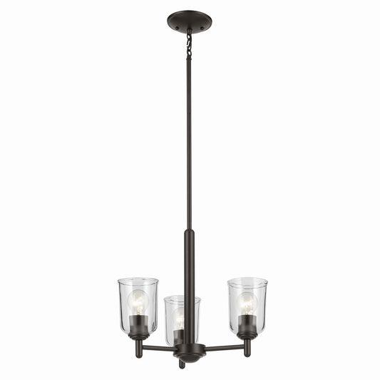 Shailene Three Light Mini Chandelier in Olde Bronze