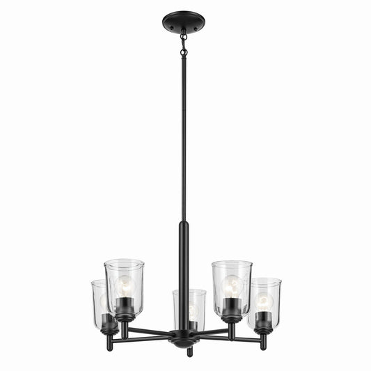 Shailene Five Light Chandelier in Black
