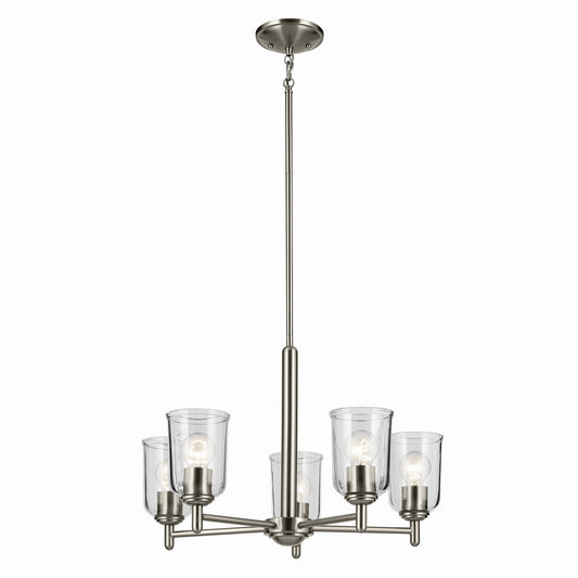 Shailene Five Light Chandelier in Brushed Nickel