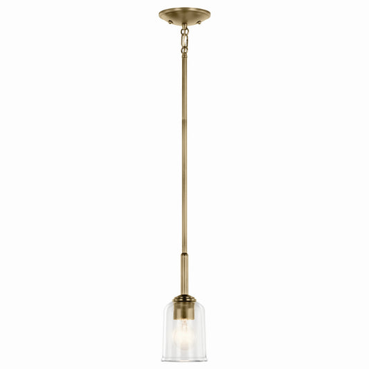 Shailene One Light Mini Pendant in Natural Brass